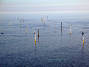 View across the North Sea to an offshore wind farm on the horizon. Photo: Hereon/Anna Ebeling