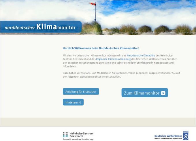 Screenshot Norddeutscher Klimamonitor