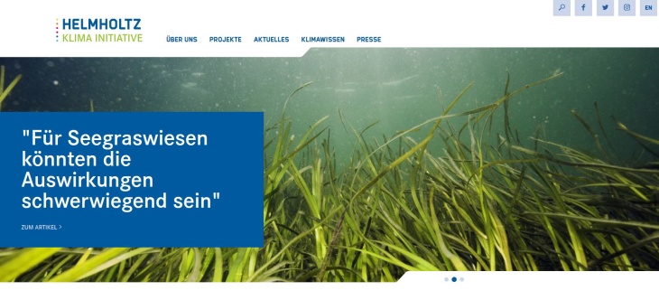 Webseite Helmholtz-Klima-Initiative
