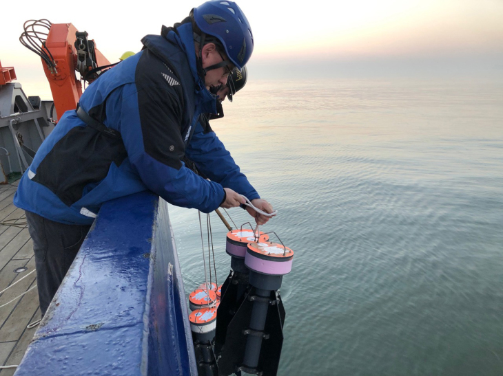 Researchers deploy GPS drifters in the North Sea