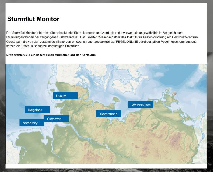 Screenshot Sturmflutmonitor
