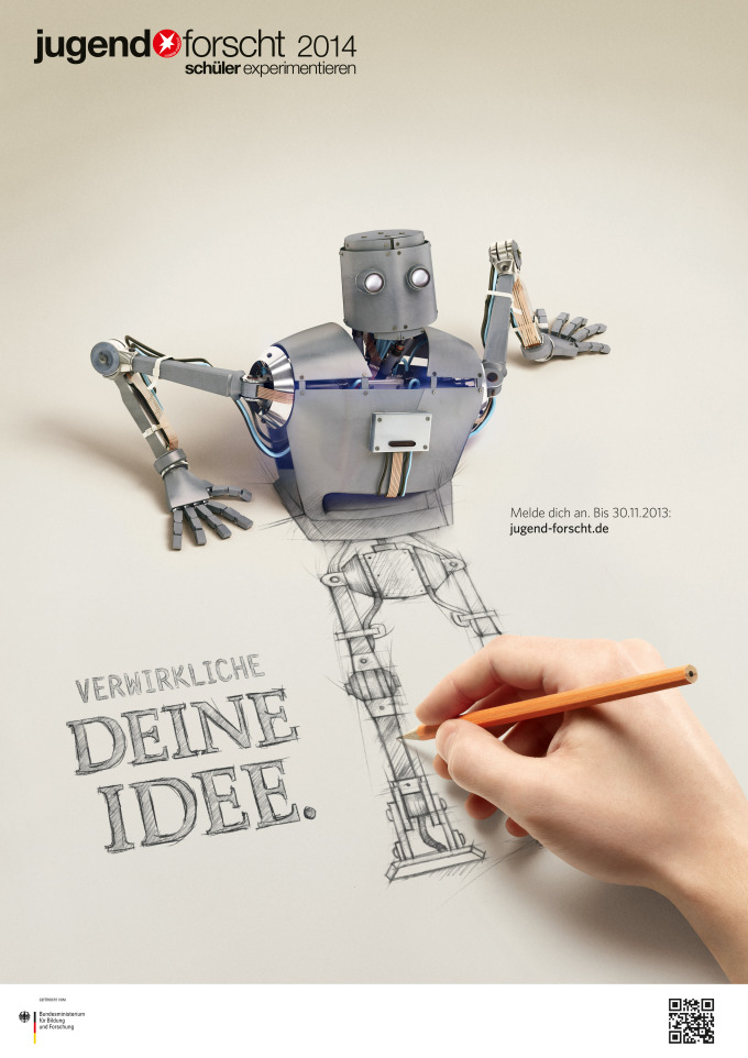 Plakat Jugend forscht 2014. Verwirkliche deine Idee.